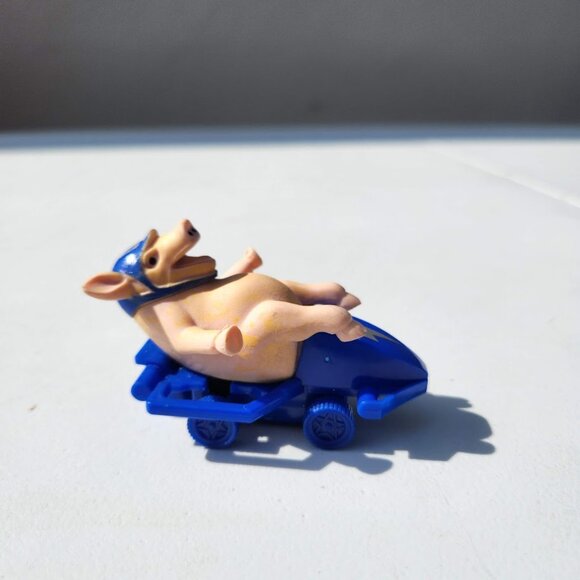 Not Sold In Stores Geico Maxwell Pig Street Luge Wheee! Figure Pull Back Car - Picture 3 of 12